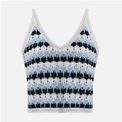 Top slip in cotone ricamato a mano